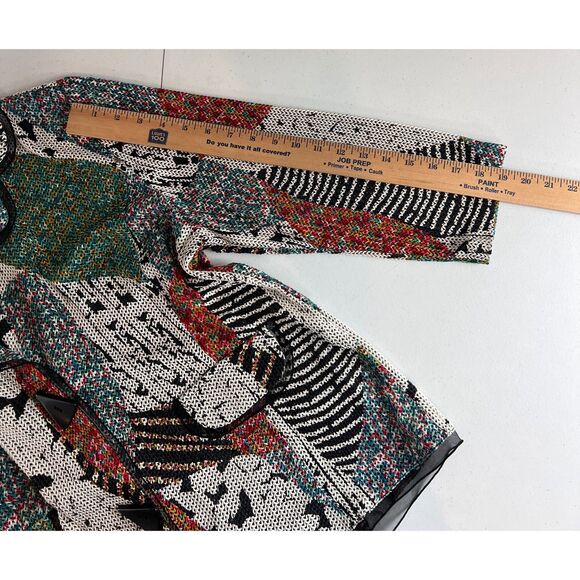 T&W Designs Women's Colorful Multicolor Two Button Blazer Jacket Size L - Picture 10 of 11